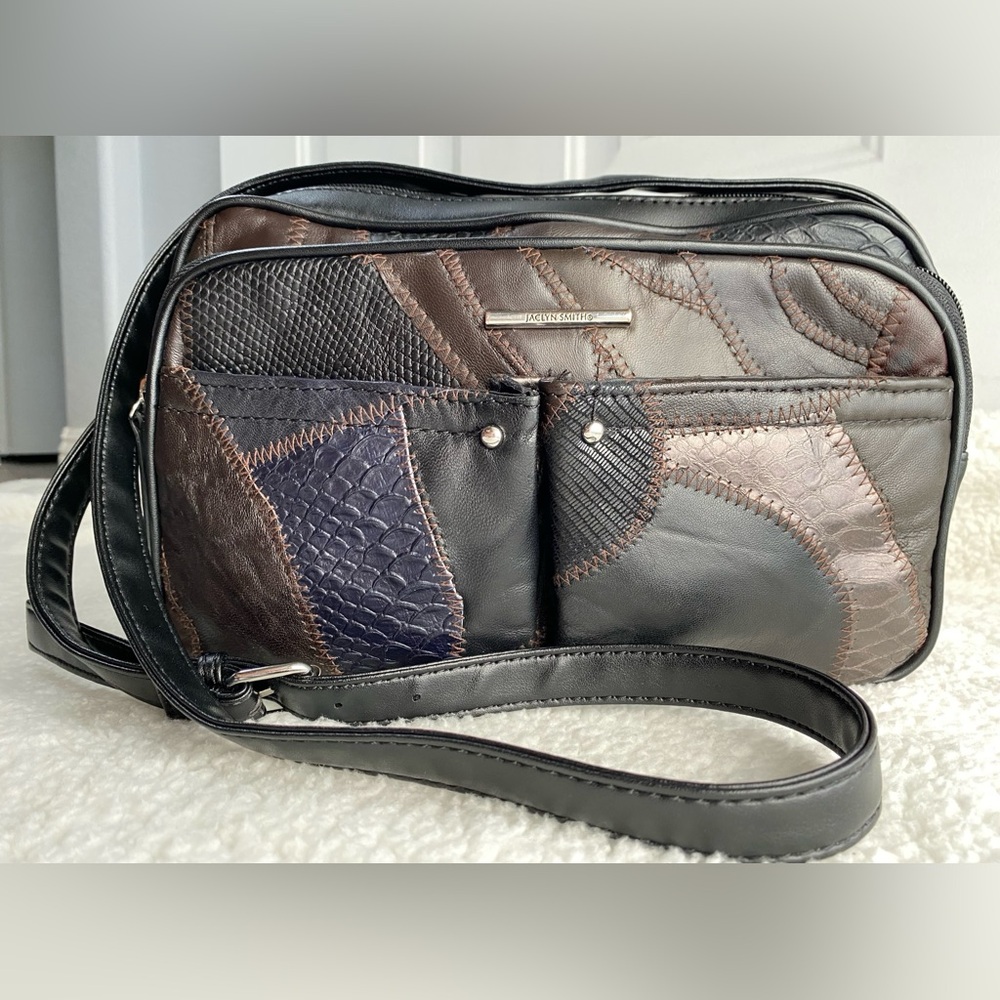 Vintage Leather Patchwork Shoulder or Crossbody Bag